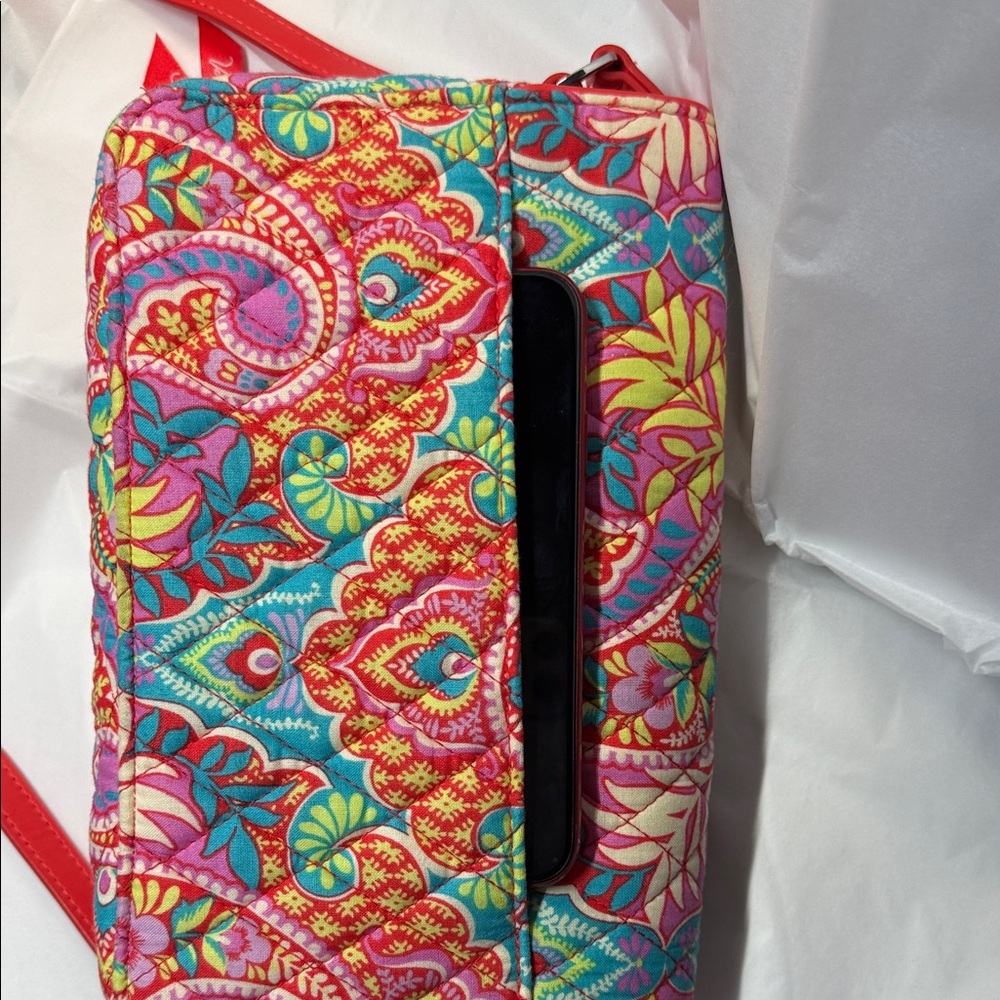 Vera Bradley Crossbody Bag Paisley In Paradise Turn Lock - Picture 10 of 12
